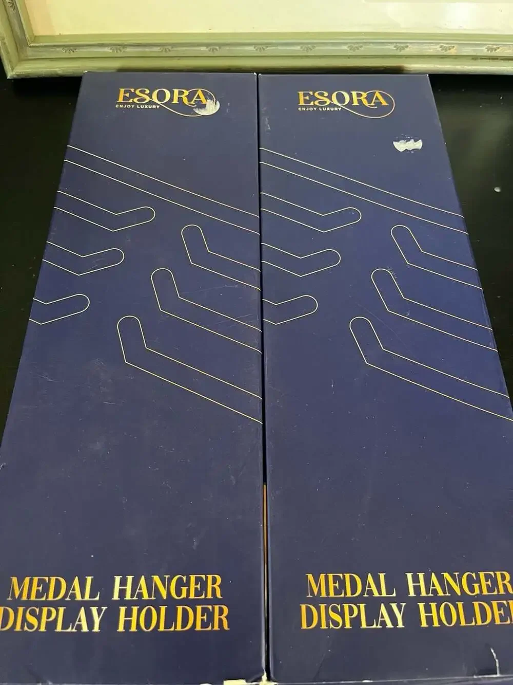 Set of 2 ESORA Medal Hanger Display Holders with Sport and Alphabet Stickers
